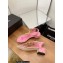 Chanel Heel Jewel CC Logo Thong Sandals G36402 Tweed Pink 2022