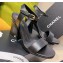 Chanel Pearl Around Heel 8.5cm Sandals G39241 Black 2022