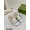 Gucci logo with star leather slides 694858 Silver 2022
