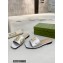 Gucci logo with star leather slides 694858 Silver 2022