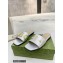 Gucci logo with star leather slides 694858 Silver 2022