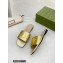 Gucci logo with star leather slides 694858 Gold 2022