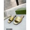 Gucci logo with star leather slides 694858 Gold 2022
