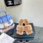 Versace Heel 7cm La Medusa Shearling Mules Brown 2022