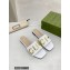 Gucci logo with star leather slides 694858 White 2022