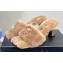Versace Heel 7cm La Medusa Shearling Mules Brown 2022