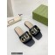 Gucci logo with star leather slides 694858 Black 2022