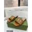 Gucci logo with star leather slides 694858 Brown 2022