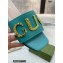 Gucci logo with star leather slides 694858 Blue 2022