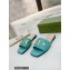 Gucci logo with star leather slides 694858 Blue 2022