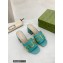 Gucci Heel 7.5cm logo with star leather slides Sandals Blue 2022