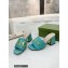 Gucci Heel 7.5cm logo with star leather slides Sandals Blue 2022
