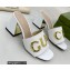Gucci Heel 7.5cm logo with star leather slides Sandals White 2022