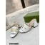 Gucci Heel 7.5cm logo with star leather slides Sandals White 2022