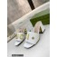 Gucci Heel 7.5cm logo with star leather slides Sandals White 2022