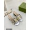 Gucci Heel 7.5cm logo with star leather slides Sandals Silver 2022