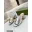 Gucci Heel 7.5cm logo with star leather slides Sandals Silver 2022