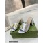 Gucci Heel 7.5cm logo with star leather slides Sandals Silver 2022