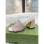 Gucci Heel 7.5cm logo with star leather slides Sandals Light Pink 2022