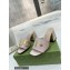 Gucci Heel 7.5cm logo with star leather slides Sandals Light Pink 2022