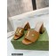 Gucci Heel 7.5cm logo with star leather slides Sandals Brown 2022