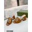 Gucci Heel 7.5cm logo with star leather slides Sandals Brown 2022