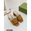 Gucci Heel 7.5cm logo with star leather slides Sandals Brown 2022