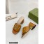Gucci Heel 7.5cm logo with star leather slides Sandals Brown 2022
