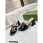 Gucci Heel 7.5cm logo with star leather slides Sandals Black 2022