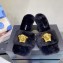Versace Heel 7cm La Medusa Shearling Mules Black/Gold 2022