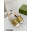 Gucci Heel 7.5cm logo with star leather slides Sandals Gold 2022