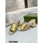 Gucci Heel 7.5cm logo with star leather slides Sandals Gold 2022