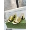 Gucci Heel 7.5cm logo with star leather slides Sandals Gold 2022