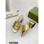 Gucci Heel 7.5cm logo with star leather slides Sandals Gold 2022