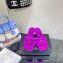 Versace Heel 7cm La Medusa Shearling Mules Purple 2022