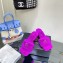 Versace Heel 7cm La Medusa Shearling Mules Purple 2022