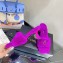 Versace Heel 7cm La Medusa Shearling Mules Purple 2022