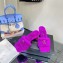 Versace Heel 7cm La Medusa Shearling Mules Purple 2022
