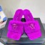 Versace Heel 7cm La Medusa Shearling Mules Purple 2022