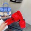 Versace Heel 7cm La Medusa Shearling Mules Red 2022