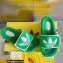Gucci x adidas shearling platform sandals Green 2022
