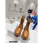 Celine Bulky Laced Up Boots In Shiny Bull Brown 2022