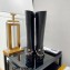 Chanel Back Chain Heel 3.5cm High Boots Calfskin Black 2022
