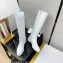 Chanel Back Chain Heel 3.5cm High Boots Calfskin White 2022