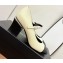 Chanel Pearl Around Heel Open Shoes G39245 Leather Light Beige 2022
