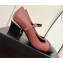 Chanel Pearl Around Heel Open Shoes G39245 Leather Burgundy 2022