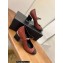 Chanel Pearl Around Heel Open Shoes G39245 Leather Burgundy 2022
