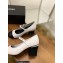 Chanel Pearl Around Heel Open Shoes G39245 Leather White 2022