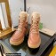 Gucci Heel 6cm Platform 2cm Shearling Ankle boots Brown with Interlocking G Stripe 2022