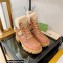 Gucci Heel 6cm Platform 2cm Shearling Ankle boots Brown with Interlocking G Stripe 2022